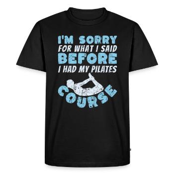 Pilates Exercises - Men's Premium Organic T-Shirt - black - Front - Nico (187cm)