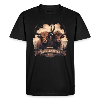 Éleveur de bovins Highland haut de gamme - T-shirt Premium bio Homme - noir - Devant - Nico (187cm)