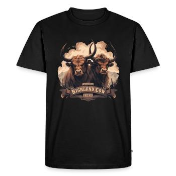 Éleveur de vaches Highland haut de gamme - T-shirt Premium bio Homme - noir - Devant - Nico (187cm)
