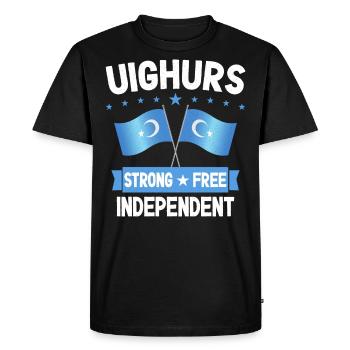 Ouïghours - T-shirt Premium bio Homme - noir - Devant - Nico (187cm)