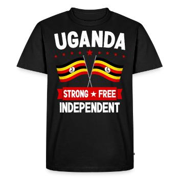 Uganda - Men's Premium Organic T-Shirt - black - Front - Nico (187cm)