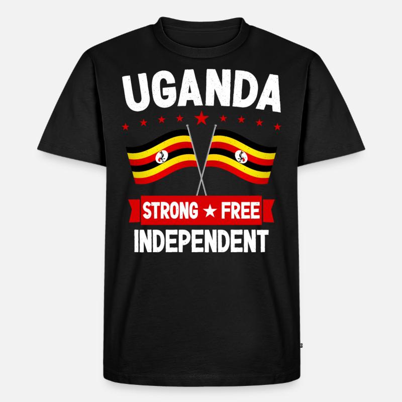 Uganda - Männer Premium Bio T-Shirt - Schwarz