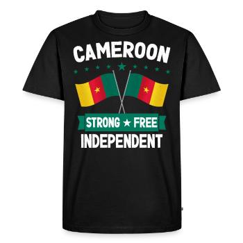 Cameroun - T-shirt Premium bio Homme - noir - Devant - Nico (187cm)