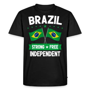 Brazil - Men's Premium Organic T-Shirt - black - Front - Nico (187cm)