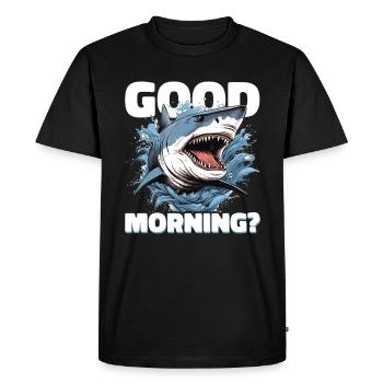 Bonjour Requin - T-shirt Premium bio Homme - noir - Devant - Nico (187cm)