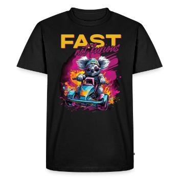 Fast Not Furious Koala Bear - Men's Premium Organic T-Shirt - black - Front - Nico (187cm)
