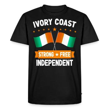 Côte d'Ivoire - T-shirt Premium bio Homme - noir - Devant - Nico (187cm)