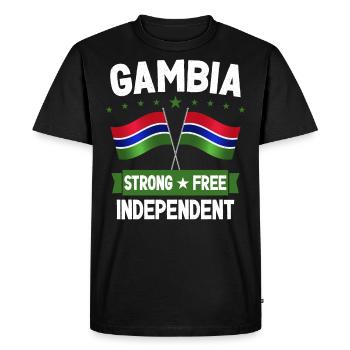 Gambie - T-shirt Premium bio Homme - noir - Devant - Nico (187cm)