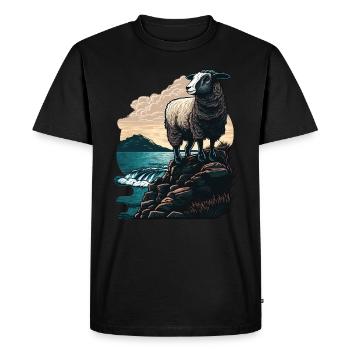 Moutons côtiers - Design amusant pour - T-shirt Premium bio Homme - noir - Devant - Nico (187cm)