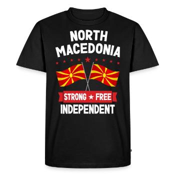 North Macedonia - Men's Premium Organic T-Shirt - black - Front - Nico (187cm)