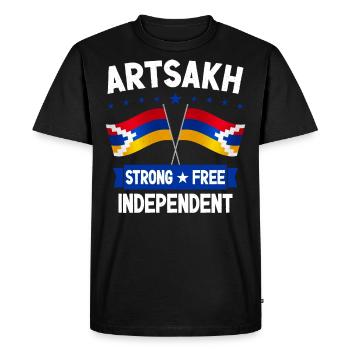 Artsakh - Men's Premium Organic T-Shirt - black - Front - Nico (187cm)