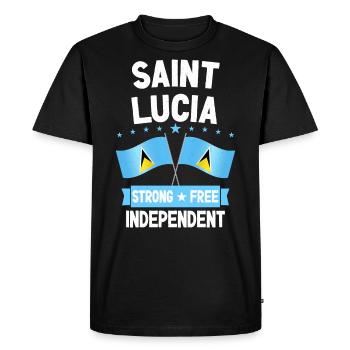 Saint Lucia - Men's Premium Organic T-Shirt - black - Front - Nico (187cm)