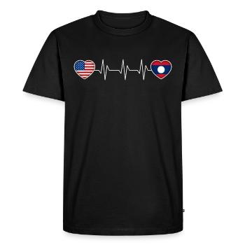 Laos - Men's Premium Organic T-Shirt - black - Front - Nico (187cm)