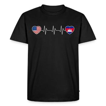 Cambodia - Men's Premium Organic T-Shirt - black - Front - Nico (187cm)