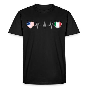 Italy - Men's Premium Organic T-Shirt - black - Front - Nico (187cm)