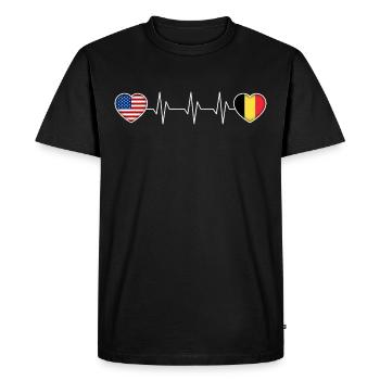 Belgique - T-shirt Premium bio Homme - noir - Devant - Nico (187cm)
