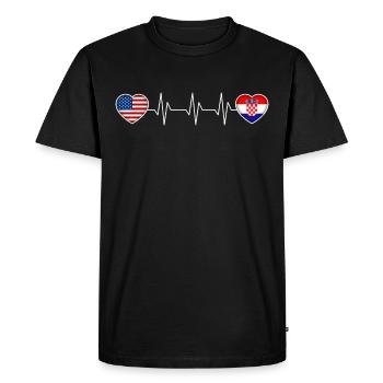 Croatie - T-shirt Premium bio Homme - noir - Devant - Nico (187cm)
