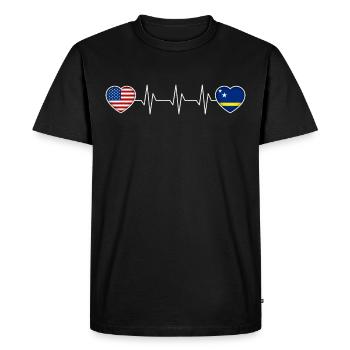 Curaçao - Men's Premium Organic T-Shirt - black - Front - Nico (187cm)
