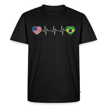 Brazil - Men's Premium Organic T-Shirt - black - Front - Nico (187cm)