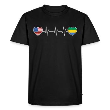 Gabon - T-shirt Premium bio Homme - noir - Devant - Nico (187cm)