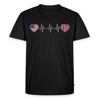 Norvège - T-shirt Premium bio Homme - noir - Devant - Nico (187cm)
