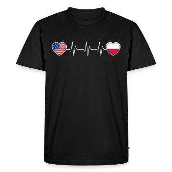 Pologne - T-shirt Premium bio Homme - noir - Devant - Nico (187cm)