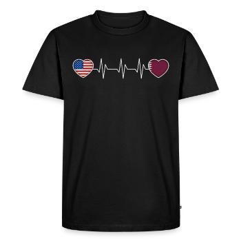 Qatar - Men's Premium Organic T-Shirt - black - Front - Nico (187cm)