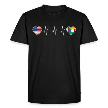 Réunion - T-shirt Premium bio Homme - noir - Devant - Nico (187cm)