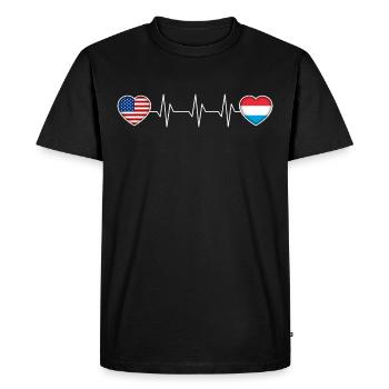 Luxembourg - T-shirt Premium bio Homme - noir - Devant - Nico (187cm)