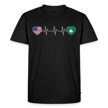 Macau - Men's Premium Organic T-Shirt - black - Front - Nico (187cm)