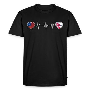 Nepal - Men's Premium Organic T-Shirt - black - Front - Nico (187cm)