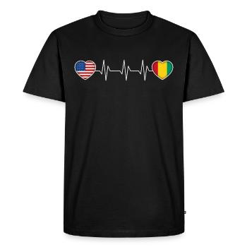 Guinée - T-shirt Premium bio Homme - noir - Devant - Nico (187cm)