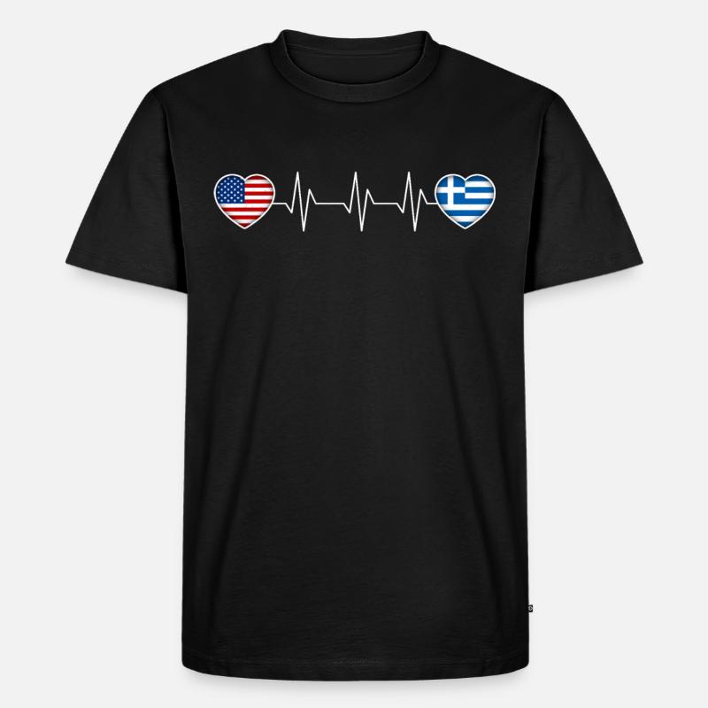 Griechenland - Männer Premium Bio T-Shirt - Schwarz