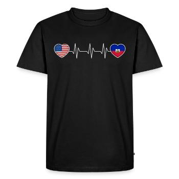 Haïti - T-shirt Premium bio Homme - noir - Devant - Nico (187cm)