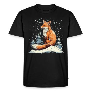 Fox in Winter Wonderland - Men's Premium Organic T-Shirt - black - Front - Nico (187cm)