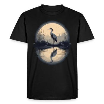 Héron cendré majestueux - T-shirt Premium bio Homme - noir - Devant - Nico (187cm)