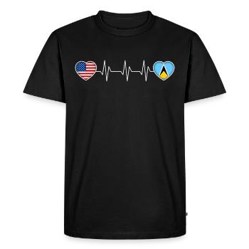 Saint Lucia - Men's Premium Organic T-Shirt - black - Front - Nico (187cm)