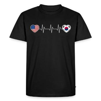 South Korea - Men's Premium Organic T-Shirt - black - Front - Nico (187cm)
