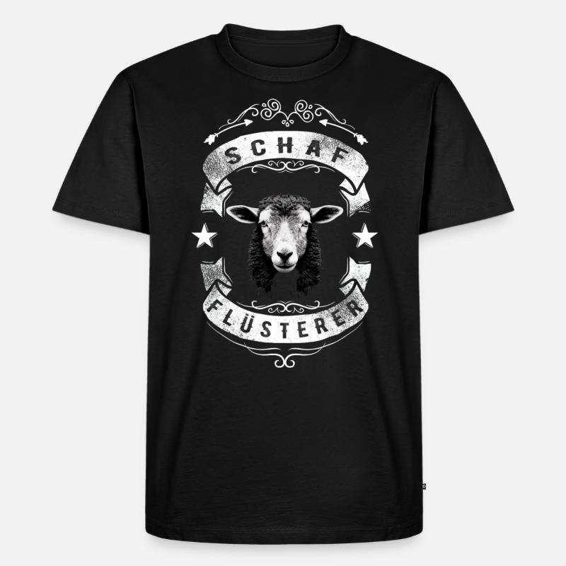 Schafflüsterer - Schaf Silhouette - Männer Premium Bio T-Shirt - Schwarz