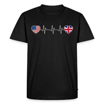 Royaume-Uni - T-shirt Premium bio Homme - noir - Devant - Nico (187cm)