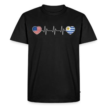 Uruguay - T-shirt Premium bio Homme - noir - Devant - Nico (187cm)
