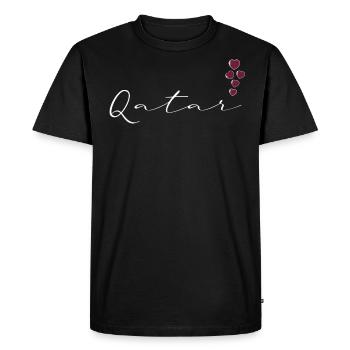 Qatar - Men's Premium Organic T-Shirt - black - Front - Nico (187cm)