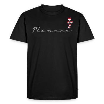 Monaco - Men's Premium Organic T-Shirt - black - Front - Nico (187cm)