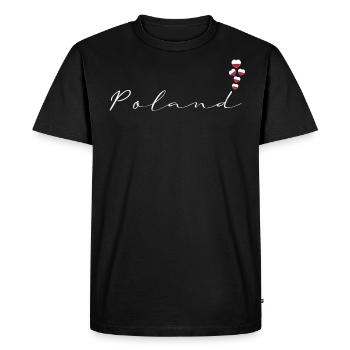 Pologne - T-shirt Premium bio Homme - noir - Devant - Nico (187cm)