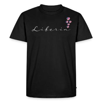 Libéria - T-shirt Premium bio Homme - noir - Devant - Nico (187cm)