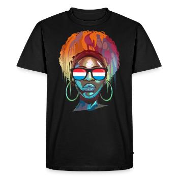 Luxembourg - T-shirt Premium bio Homme - noir - Devant - Nico (187cm)