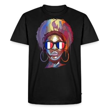 France - T-shirt Premium bio Homme - noir - Devant - Nico (187cm)
