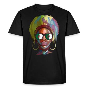 Algérie - T-shirt Premium bio Homme - noir - Devant - Nico (187cm)