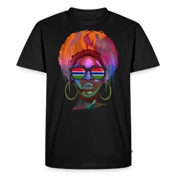 Gambie - T-shirt Premium bio Homme - noir - Devant - Nico (187cm)