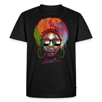 Soudan - T-shirt Premium bio Homme - noir - Devant - Nico (187cm)